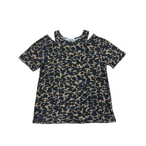 Painted Threads Size L Camouflage Camo Cut-out Shoulder Top Blouse